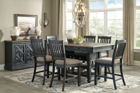 Signature Design by Ashley® D736/32/124(6)/60 Tyler Creek - 8 Pc. - Counter Table, 6 Barstools, Server - Dark Gray