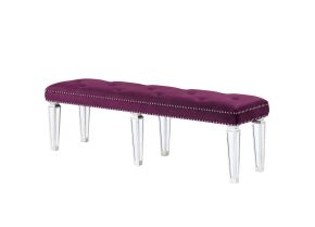 ACME 27377 ACME 27377 Varian - Bench - Burgundy Velvet & Mirrored