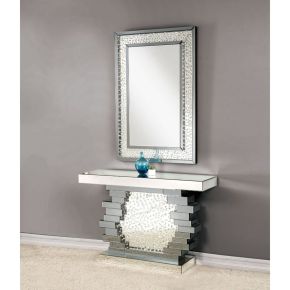 ACME 90232 Nysa - Accent Table - Mirrored & Faux Crystals - Wood - 32"