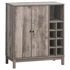 CoasterEveryday 183600 Cheyenne - 2 Door Home Bar Wine Cabinet - Weathered Acacia
