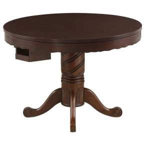 CoasterEssence 100871 Turk - Round Dining And Billiard Poker Game Table - Tobacco
