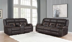 CoasterEveryday 651354-S2 Greer - 2 Piece Upholstered Reclining Sofa Set - Brown