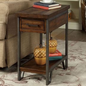 Furniture of America CM-AC286 Brick Attic - Side Table - Oak / Multi