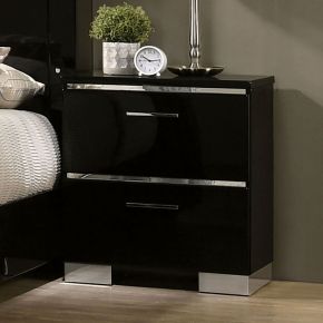 Furniture of America FOA7039N Carlie - Nightstand With USB Plug - Black