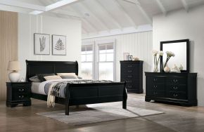 Furniture of America CM7966BK-Q-BED Louis Philippe - Queen Bed - Black