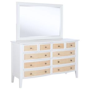 Coaster Fine Furniture 223473M Bexhill - 10-Drawer Dresser And Mirror - White