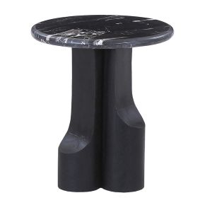 ACME LV04786 Kinton - End Table With Natural Marble Top - Black