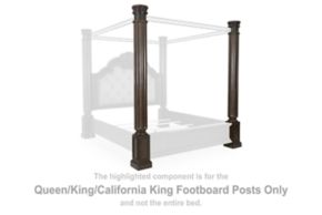 Signature Design by Ashley® B947-151 Maylee - Queen/King/California King Footboard Posts - Dark Brown