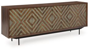 Signature Design by Ashley® A4000577 Dreggan - Brown / Gold Finish - Accent Cabinet