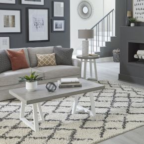 Liberty Furniture 499-OT-3PCS Palmetto Heights - 3 Piece Set (1 Cocktail 2 End Tables) - White