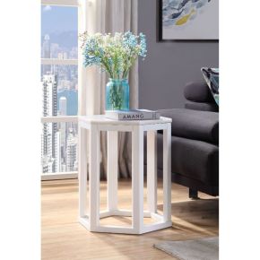 ACME 82462 Reon - Accent Table (Set of 2) - Marble Top & White