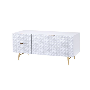 ACME 97672 Maisey II - TV Stand - White & Gold