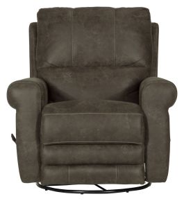 Jackson Furniture Industries 47535-1304/56-3304/56 Maddie - Faux Leather Swivel Glider Recliner - Ash