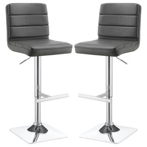CoasterEveryday 120696 Bianca - Upholstered Adjustable Bar Stool (Set of 2) - Gray