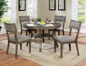 Furniture of America CM3387RT Leeds - Round Dining Table - Gray