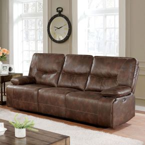 Furniture of America CM6228BR-SF Chantoise - Power Motion Sofa - Brown