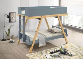 Coaster Fine Furniture 460572T-SM Frankie - Twin Over Twin Bunk Bed With 7" Mattresses - Blue