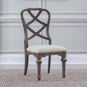 Liberty Furniture 765-C2501S Providence Park - Wood Back Side Chair - Chateau Brown