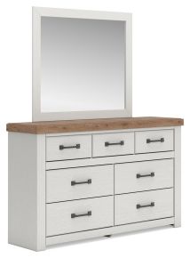Benchcraft® B4615B1 Benchcraft® B4615B1 Savonport - Dresser And Mirror - White / Brown
