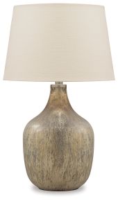Signature Design by Ashley® L430664 Mari - Glass Table Lamp - Gray / Gold Finish