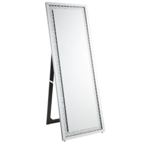 ACME 97025 Nysa - Floor Mirror - Mirrored & Faux Crystals