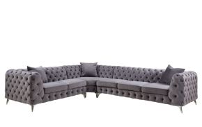 ACME LV00335 Wugtyx - Sectional Sofa - Dark Grayvelvet - 29"