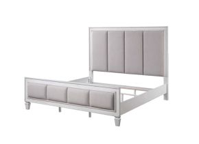 ACME BD00660Q Katia - Queen Bed - Gray Linen & White Finish