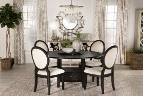 CoasterEssence 115101-S5 Twyla - 5 Piece Round Dining Set - Dark Cocoa And Cream