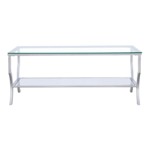 CoasterEssence 720338 Saide - Rectangular Glass Top Coffee Table - Chrome