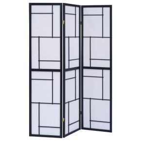 CoasterEveryday 900102 Damis - 3-Panel Room Divider Folding Shoji Screen - Black