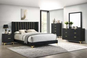 Coaster Fine Furniture 301161Q-S5 Kendall - 5 Piece Queen Bedroom Set - Black