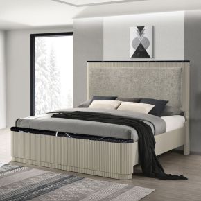 ACME BD04881EK ACME BD04881EK Travonte - Eastern King Bed - Gray / Beige