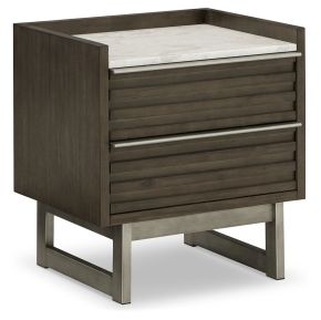 Ashley® B786-92 Arkenton - Two Drawer Night Stand - Grayish Brown / White