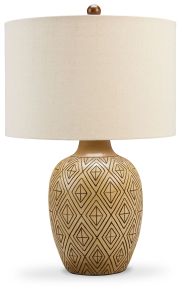 Signature Design by Ashley® L243294 Jairgan - Tan / Black - Poly Table Lamp (Set of 2)