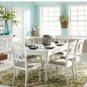 Liberty Furniture 607-CD-7RLS Summer House - 7 Piece Rectangular Table Set - Oyster White