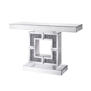 ACME 90450 Noralie - Rectangular Console Table - Mirrored & Faux Diamonds