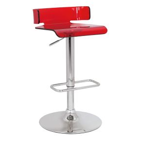 ACME 96262 ACME 96262 Rania - Adjustable Stool With Swivel - Red & Chrome