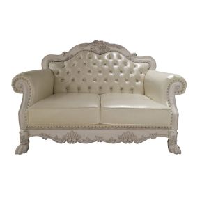 ACME LV01689 Dresden - Loveseat With 3 Pillows - Synthetic Leather & Bone White