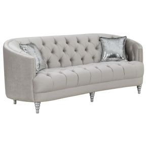 CoasterElevations 508461 Avonlea - Upholstered Sloped Arm Sofa Velvet - Pearl Silver