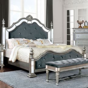Furniture of America CM7194Q-BED Azha - Queen Bed - Silver / Gray