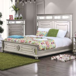 Furniture of America CM7673CK-BED Salamanca - California King Bed - Silver