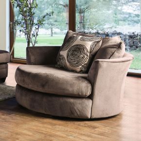 Furniture of America SM5142BR-CH Bonaventura - Swivel Chair - Brown