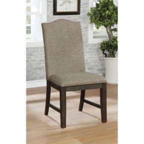 Furniture of America CM3310SC-2PK Faulk - Side Chair (Set of 2) - Espresso / Warm Gray