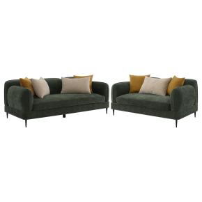 Coaster Fine Furniture 509131-S2 Jade - 2 Piece Chenille Upholstered Sofa Set - Green