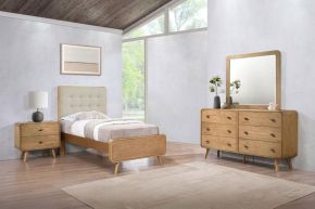 Coaster Fine Furniture 225091T-S4 Robyn - 4 Piece Twin Bedroom Set - Light Ash