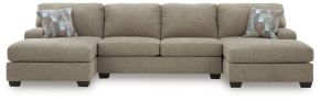 Benchcraft® 48404S7 Newellen - 3-Piece Sleeper Sectional With Double Chaise - Beige