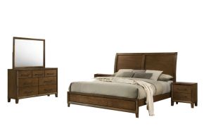 New Classic 00-B0182-15N Ballard - 6/6 Eastern King 5 Piece Bedroom Set (Bed, Dresser, Mirror, 2 Nightstands) - Brown