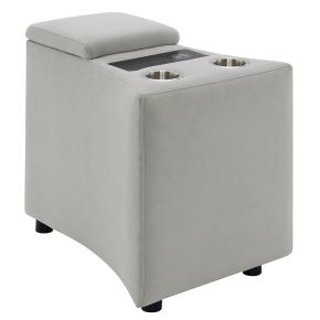 ACME LV04641A Emee - Console With USB - Gray Corduroy