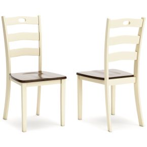 Ashley Furniture D335-01 Woodanville - Dining Room Side Chair (Set of 2) - Cream / Brown