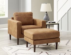 Signature Design by Ashley® 41002/20/14 Telora - 2 Pc. - Chair, Ottoman - Caramel
